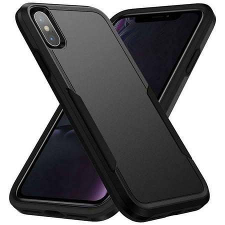 Entronix Heavy Duty Case Compatible with iPhone X / iPhone XS, Hybrid Hard Cover, Black