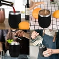 thumbnail image 5 of Vaso de vino aislado con tapa de oro rosa, copa de vino aislada sin tallo de acero inoxidable de doble pared de 12 oz, taza de café aislada duradera, para champán, Sincero Hogar, 5 of 5