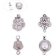 thumbnail image 1 of 4 broches de latón con cuentas de perlas y diamantes de imitación, 4 estilos diferentes para la creación de joyas, platino., 1 of 7