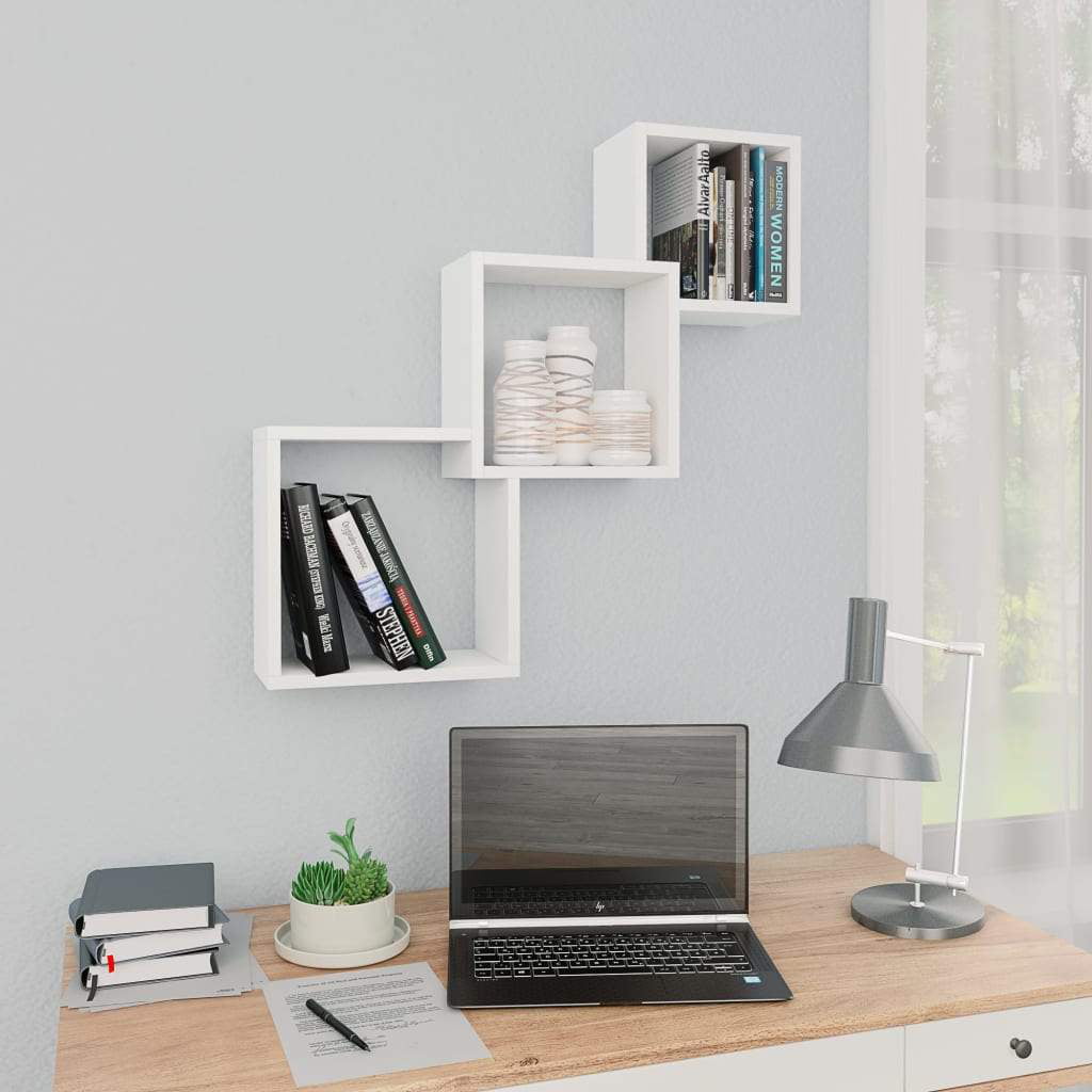 vidaXL Cube Wall Shelves Chipboard Hanging Display Cabinet Rack Multi ...