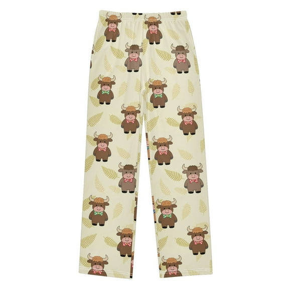 joogoo Cartoon Highland Cattles Pajama Pants Pj Bottoms Sleepwear Lounge L