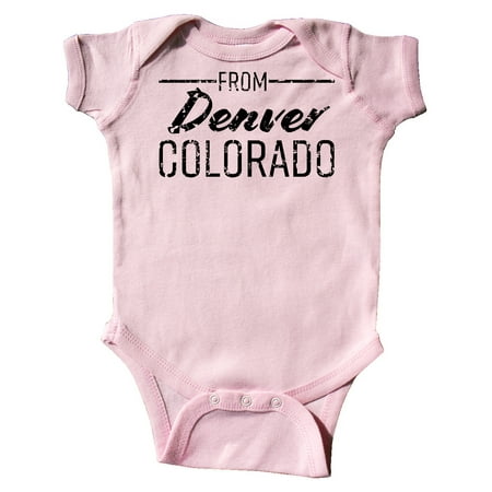 

Inktastic From Denver Colorado in Black Distressed Text Gift Baby Boy or Baby Girl Bodysuit