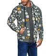 thumbnail image 2 of Goofa Flowers and Bee Pattern Mens Full-zip Hoodie, Zip-up Pullover Hooded Sweatshirt, Kangaroo Pocket Hoodie Ideal for Daily Wear, Travel, and Home-Medium, 2 of 5
