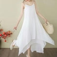 thumbnail image 5 of Taylonsss Womens Sleeveless Cotton Linen Dress Spaghetti Strap Double Layer Midi Asymmetric Hem Casual Beachwear, 5 of 9