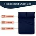thumbnail image 3 of 600-TC Egyptian Cotton RV Camper - RV Sheets - 4 Piece Bed Set for Campers RV Short Queen 60" x 75" Sheets for RV Short Queen Sheet Set 6" Deep Fitted Sheet Luxury Soft (Navy Blue), 3 of 6