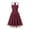 Wine, variant on LYEAA Vintage Dresses for Women 50s Plus Size Crew Neck Sleeveless Flowy Mesh Elegant Ball Gown Midi Dresses Solid Casual Dressy A-line Zipper Dresses Comfort Holiday Dresses Blue M