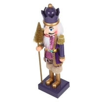 DEEPCRAFF Purple Plastic Lighted Nutcracker Figurine for Christmas Tabletop Decor
