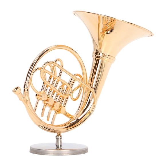 Miniature French Horn, Exquisite Simulated Mini French Horn Model with Storage Box for Home