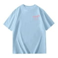 thumbnail image 3 of Little Girls Casual Short Sleeve T Shirt Crewneck Printed Top Clothing Light Blue Size 6-7T, 3 of 6