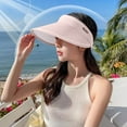 thumbnail image 2 of Kafsov Sun Hat Sun Protection Sunshade Outdoor Travel Riding Beach Empty Sun Hat , Can Adjustment Fit Visor,With Sweatband Pink, 2 of 8
