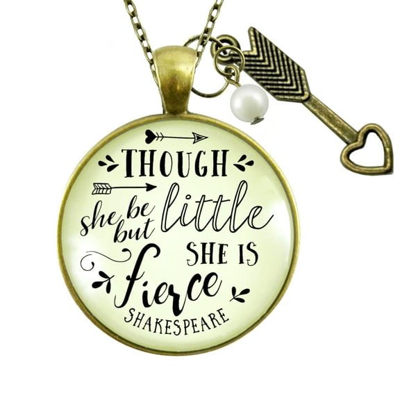 Though Little Fierce Gutsy Goodness Bronze Necklace Shakespeare Metal Female Adult