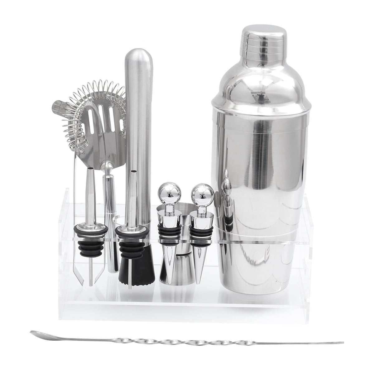 10PCS Cocktail Shaker Set Bar Accessories Kit Stainless Steel Bartender Tools 