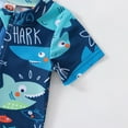 thumbnail image 4 of Odeerbi 6M-5Y Infant Boys Girls One Piece Athletic Training Swimsuit Summer Beach Surfing Swimsuit Cute Beachwear Fish Print Sunscreen Short Sleeve Rash Guard Swim Jumpsuit, 4 of 9