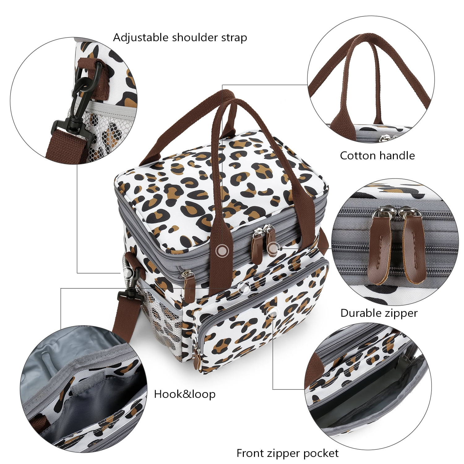 Lunch Bag for Women Men Double Deck Expandable Lunch Box,Large Lunch Bags,Leakproof Lunch Box Cooler Bag