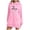 Pink-Sweatshirts, variant on AGWOLF Women's Letter Print Sweatshirts Fashion Split side Long Sleeve Hoodie Oversized Hooded Tops with Kangaroo Pocket