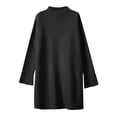 thumbnail image 4 of TIMIFIS Chandails pour Femmes Femmes Col Roulé Manches Chauve-Souris Ourlet Haut-Bas Tricot Gaufré Décontracté Ample Surdimensionné Tunique Chandail Mode Automne pour Femmes, 4 of 6