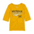 thumbnail image 2 of Soffe U Of Michigan playera gráfica con cuello en V para mujer, amarillo, mediano Soffe Camiseta gráfica, 2 of 2
