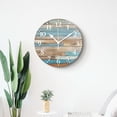 thumbnail image 4 of 14 Inch Wall Clock Battery Operated Silent Clock Decorative for Office, Kitchen, Outdoor, Living Room，Vintage Teal Turquoise Wood Grain Elegant Pattern, 4 of 4