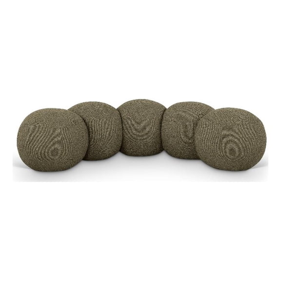 Meridian Furniture Apollo Olive Boucle Fabric Bench
