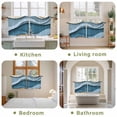 thumbnail image 6 of Blue Beige Ombre Tier Curtains, Geometric Moire Abstract Modern Light Filtering Kitchen Curtains, 2Pcs Rod Pocket Half Window Treatments Panels for Sink Cafe Cabinet Camper 27.5x24 Inches, 6 of 9