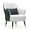 Grey, variant on Magshion Modern Mid Back Accent Chair with Pillow, Upholstered Single Sofa Arm Chair for Living Room, Bedroom, Home Office, Grey