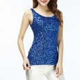 thumbnail image 2 of Feancey Clearance Sales Today Deals Fashion Tank Tops for Women Sparkly Sequin Slim Fit Cami Top Spring Going Out Glitter Sleeveless Tanks Tops 2025 Trendy Dressy Round Neck Camisole Blue S, 2 of 7