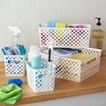 thumbnail image 3 of Mainstays 4-Piece White Decorative Plastic Storage Basket Set, 14 in x 11.6 in x 5.3 in, 3 of 11