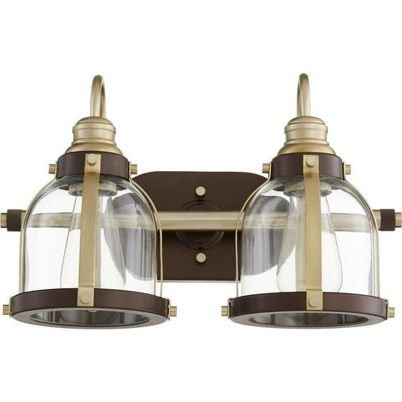 Glenmore Poplars 2 Light Bathroom Light in Transitional Style 16 inches Wide By 10 inches High-Aged Brass/Oiled Bronze Finish Bailey Street Home