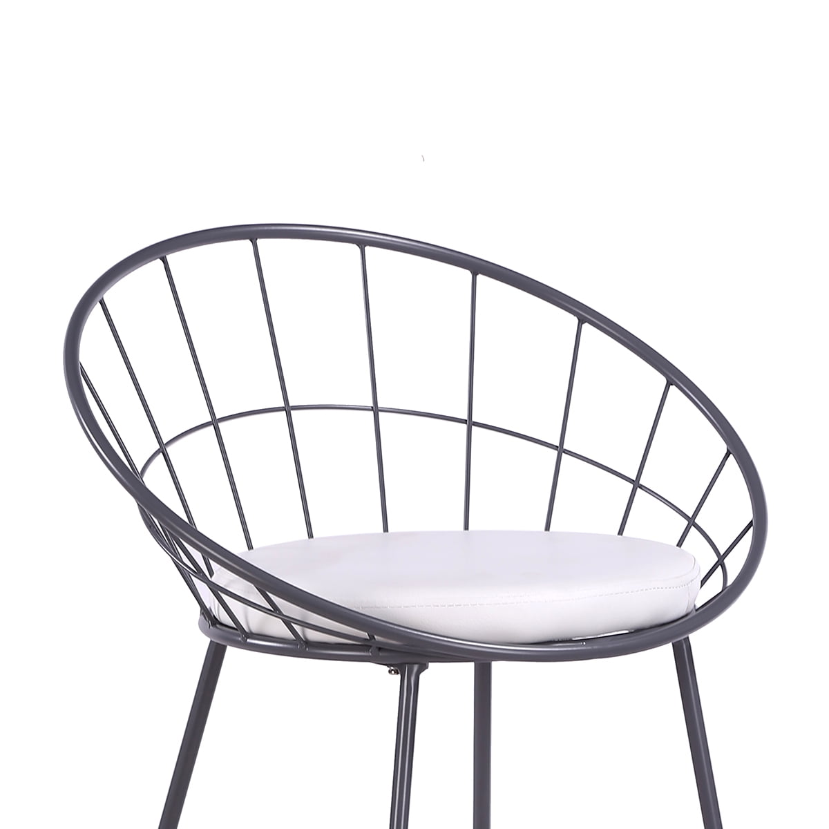 Nordic Metal Modern Bar Stool Bar in Grey, Set of 2