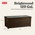 thumbnail image 2 of Keter Brightwood 120 Gallon Durable Resin Outdoor Deck Box Storage Organization, Brown, 2 of 15