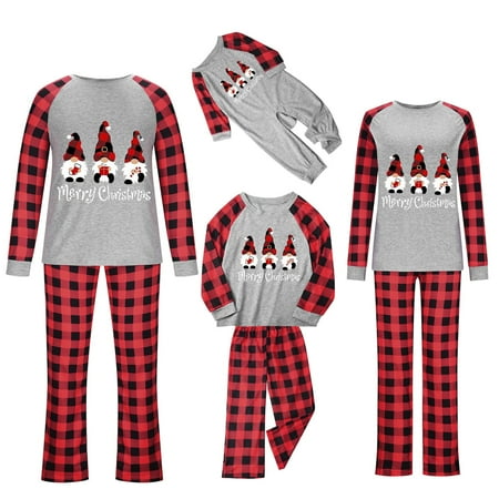 

Stamzod Christmas Family Matching Pajamas Set Holiday PJ s Xmas Sleepwear Baby Kids Child Printed Top+Pants Family Matching Pajamas Set Gray 130
