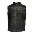thumbnail image 3 of Dream Apparel Kids Motorcycle Vest Youth Classic Biker Vest Premium Cowhide Leather children Coats with Multiple Pockets Black, 3 of 6