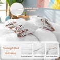 thumbnail image 2 of Christmas Duvet Cover Set Queen Size, Winter Snow Scene Snowflakes Snowman Mistletoe 4 Piece Soft Microfiber Bedding Set Holiday Bedding, 1 Comforter Cover, 1 Flat Sheet, 2 Pillowcases, 2 of 9