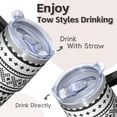 thumbnail image 4 of Bohemian Floral Insulated Cup 20oz with Lid & Straw - Stainless Steel Double Wall Vacuum Travel Mug, Leakproof Thermal Tumbler, 4 of 5