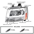 thumbnail image 3 of Spec-D Tuning Chrome LED Bar Projector Headlights Compatible with 2007-2014 Chevy Avalanche, Tahoe, Suburban, Left + Right Pair Headlamps Assembly, 3 of 5