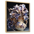 thumbnail image 2 of Designart "Gilded Elegance: Irises In A Vase" Irises Floater Framed Canvas Prints, 2 of 5