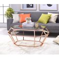 thumbnail image 1 of ACME Clifton Coffee Table in Rose Gold & Smoky Glass, 1 of 2