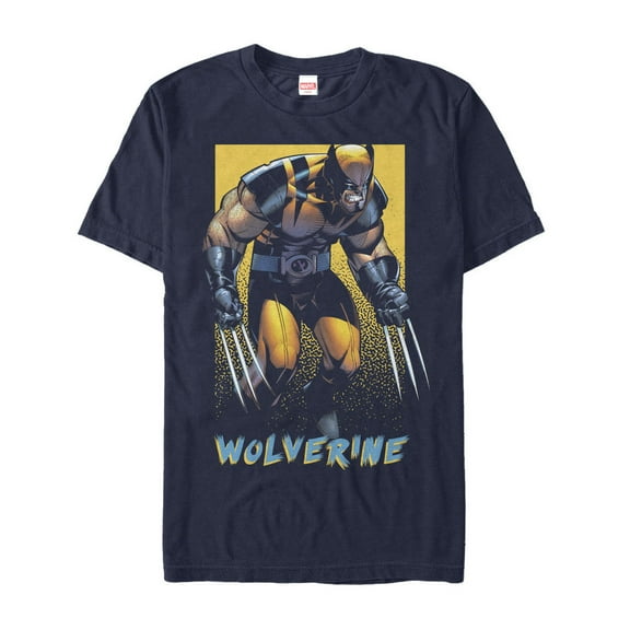 Men's Marvel X-Men Wolverine Classic  Graphic Tee Navy Blue Small
