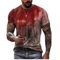 thumbnail image 1 of T-shirts Amples de Mode Masculine d'Halloween pour Hommes, Imprimé, Manches Courtes, Col Rond, T-Shirts pour Hommes, T-Shirt à Col Mode, Shorts Amples pour Hommes, Hauts Cargo, 1 of 4