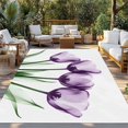 thumbnail image 3 of Fsddascl Purple Tulip Floral Outdoor Rug for Patio/Deck/Porch, Non-Slip Large Area Rug 5 x 8 Ft, Farmhouse Elegant Botanical Flowers Indoor Outdoor Rugs Washable Area Rugs, Camping Rug Carpet, 3 of 5