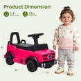 thumbnail image 4 of Track Seven Ride-On Push Car for Toddlers, Licensed Mercedes-Benz Unimog Sliding Car w/Steering Wheel, Under Seat Storage, Foot-to-Floor Ride On Toy for Boys & Girls Aged 1-3 Years, Pink, 4 of 8