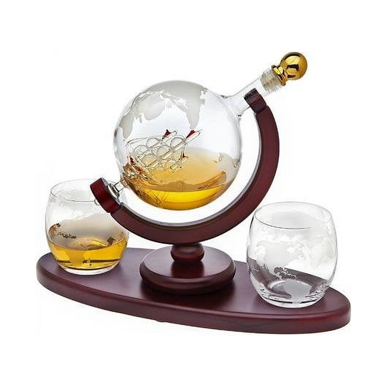 Godinger 49982 Ensemble de Carafe à Whisky Globe Plus 2 DOF - 3 Pcs