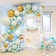thumbnail image 2 of Mint Green Balloons 110 Pcs Pastel Green Balloon Garland Different Sizes 5 10 12 18 Inch Light Green Balloons for Baby Shower Birthday Party Decorations, 2 of 18