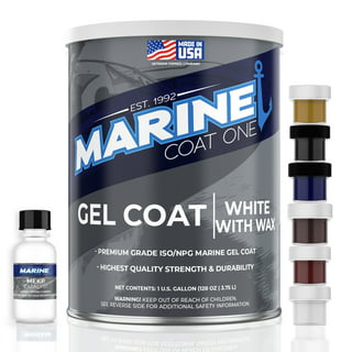 Marine Coat One, White Gelcoat Repair Kit for Boat, Fiberglass Gel Coat  Restoration (with MEKP Catalyst for Hardening, 1 Quart) 