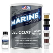 Marine Coat One, White Gelcoat Repair Kit for Boat, Fiberglass Gel Coat Restoration (1 Gallon)