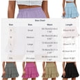 thumbnail image 2 of Fesfesfes Summer Skirts for Women Casual Vintage High Waist Solid Color Print Beach Ruffled Short Skirt, 2 of 6