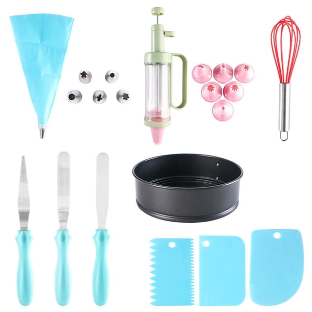 Moyic Juego de boquillas para manga pastelera, batidor de silicona, espátula para crema de acero inoxidable, bandeja para hornear, herramientas de Herramientas y accesorios para hornear Moyic HA8927-00B