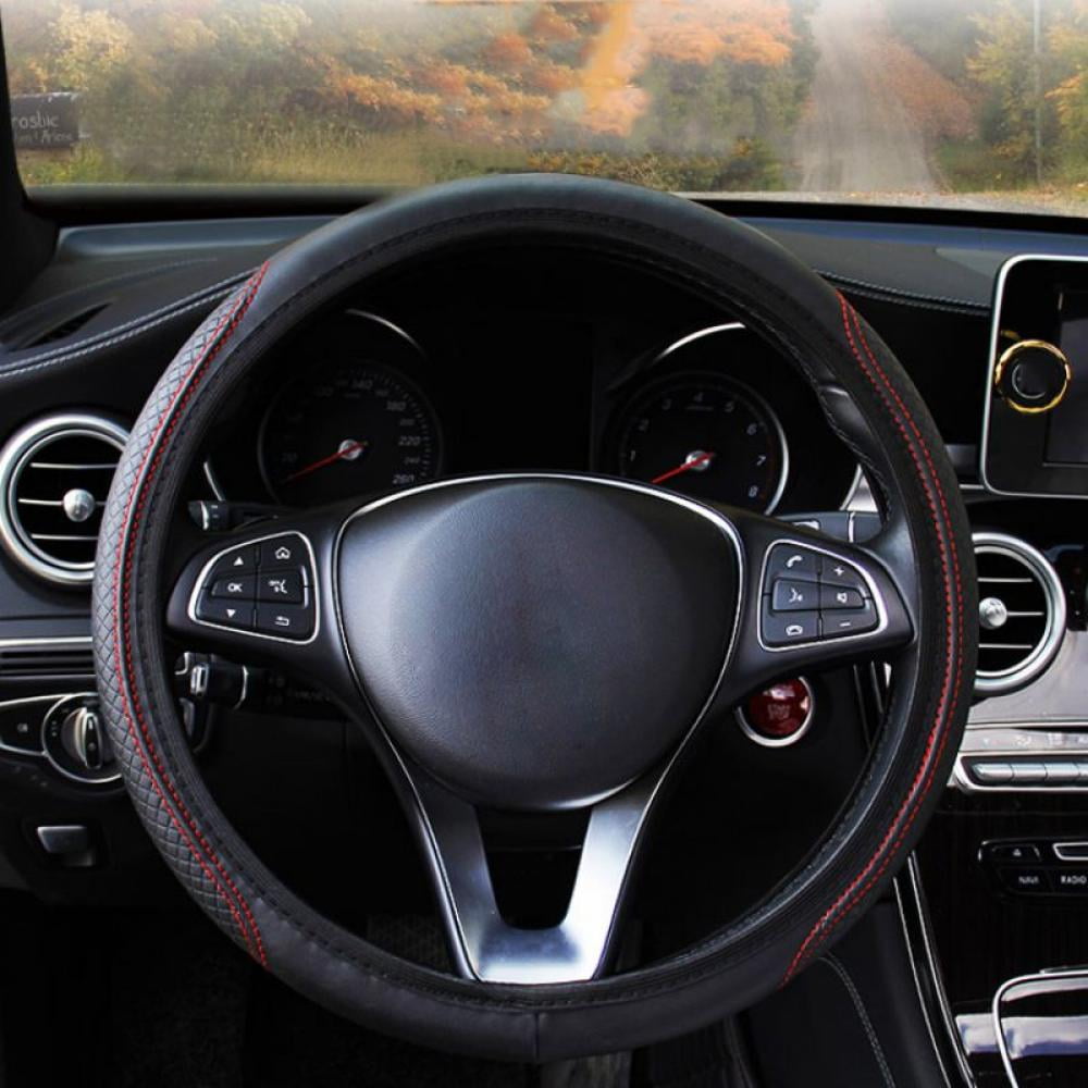 Car Anti-slip Microfiber Leather Steering Wheel Cover Protector 38CM Protector 