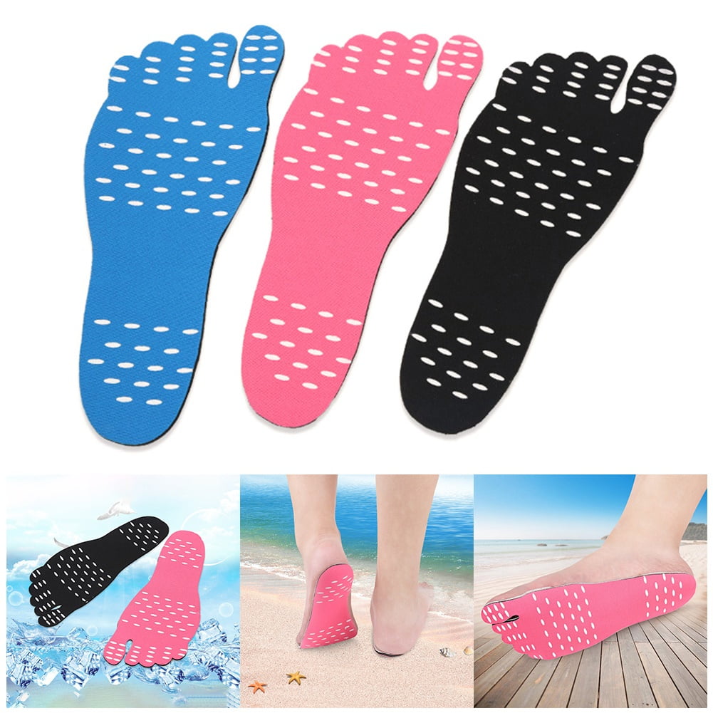 A Pair Beach Foot Pads for Barefoot Invisible Anti-Slip Waterproof Shoes Sticker