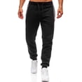 thumbnail image 2 of SHIXIAOO Men's Solid Color Casual Sports Pants Zipper Pocket Color Matching Trousers, 2 of 4